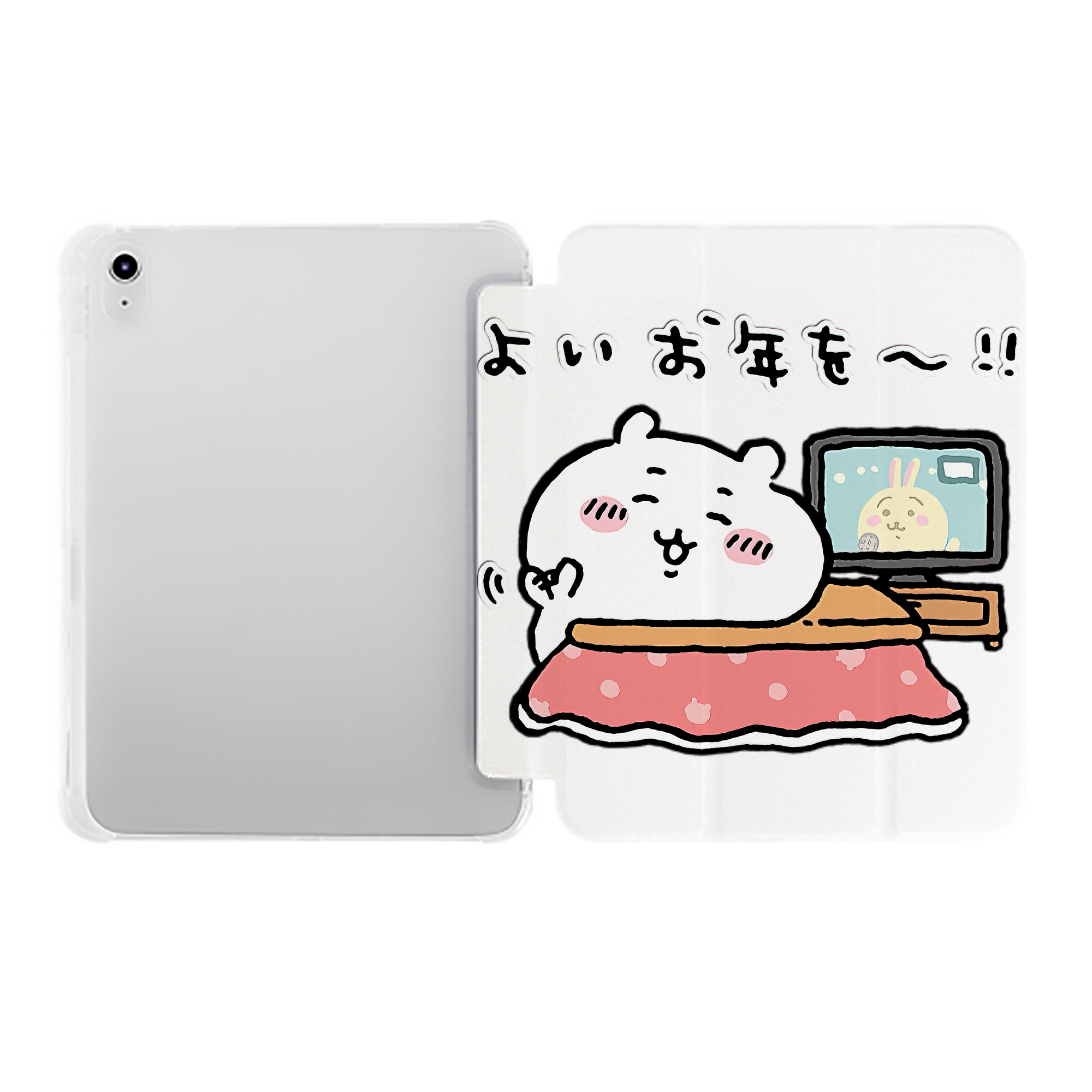 （画像用） ちいかわ ちいかわ Chii-kawa chiikawa IPad ケース ペン収納付き 三つ折りスタンド PUレザー×シリコン 対応機種9.5/10.5/10.9インチ